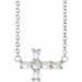 Ladies Rose-Cut Natural Diamond Sideways Cross Necklace (Vs/Si1, Ghi) — Sterling Silver