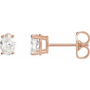 Ladies Natural Diamond Earrings (I1, G-H) — 14K Rose Gold