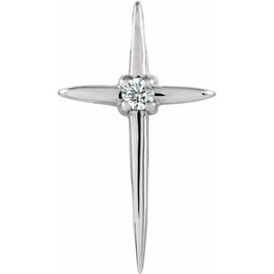 Ladies Natural Diamond Cross Pendant (Si1, G-H) — 14K White Gold