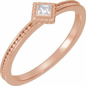 Ladies Natural Diamond Family Stackable Ring (I1, G-H) — 14K Rose Gold