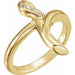 Ladies Natural Diamond Cross Ring (SI1, G-H) — 14K Yellow Gold
