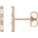 Ladies Natural Diamond Bar Earrings (Si2-Si3, Ghi) — 14K Rose Gold