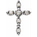 Ladies Natural Diamond Cross Pendant — 14K White Gold