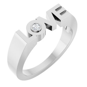Ladies Natural Diamond Love Ring (SI2-SI3, G-H) — Platinum