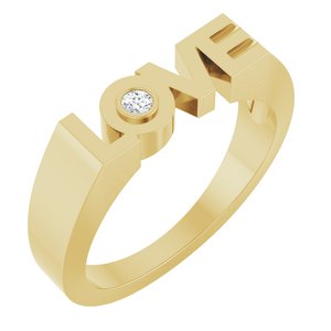 Ladies Natural Diamond Love Ring (I1, G-H) — 14K Yellow Gold