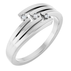 Ladies Natural Diamond Ring (I1, G-H) — 14K White Gold