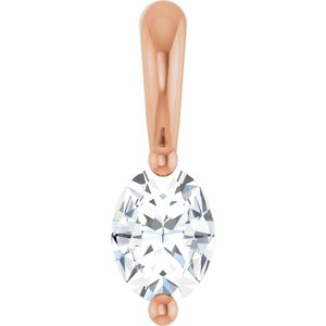 Ladies Natural Diamond Pendant (Si2-Si3, Ghi) — 14K Rose Gold
