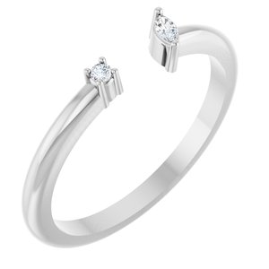 Ladies Natural Diamond Negative Space Ring (I1, G-H) — 14K White Gold