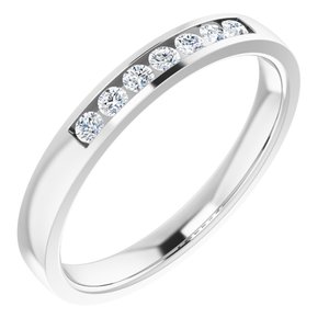 Ladies Natural Diamond Band Size 10 (Si2-Si3, G-H) — 14K White Gold