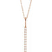 Ladies Natural Diamond Vertical Bar Necklace (I1, G-H) — 14K Rose Gold