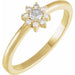 Ladies Rose-Cut Natural Diamond Faceted Natural Diamond Halo-Style Ring (VS1-SI1, GHI) — 14K Yellow Gold