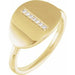 Ladies Natural Diamond Initial I Signet Ring (I1, H+) — 14K Yellow Gold