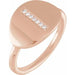 Ladies Natural Diamond Initial I Signet Ring (I1, H+) — 14K Rose Gold