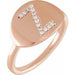 Ladies Natural Diamond Initial Z Signet Ring (I1, H+) — 14K Rose Gold
