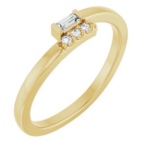 Ladies Natural Diamond Stackable Ring (I1, G-H) — 14K Yellow Gold