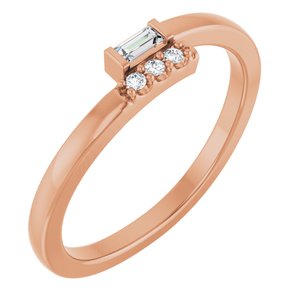 Ladies Natural Diamond Stackable Ring (I1, G-H) — 14K Rose Gold