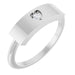 Ladies Natural Diamond Engravable Heart Ring (I1, G-H) — 14K White Gold