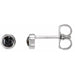 Ladies Rose-Cut Natural Black Diamond Bezel-Set Earrings — 14K White Gold