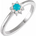 Ladies Natural Turquoise Natural Diamond Halo-Style Ring (SI2-SI3, G-H) — Platinum