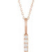 Ladies Natural Diamond Vertical Bar Necklace (I1, G-H) — 14K Rose Gold