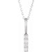 Ladies Natural Diamond Vertical Bar Necklace (Si2-Si3, G-H) — Platinum