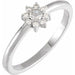 Ladies Rose-Cut Natural Diamond Faceted Natural Diamond Halo-Style Ring (VS1-SI1, GHI) — 14K White Gold