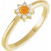 Ladies Natural Citrine Natural Diamond Halo-Style Ring (I1, G-H) — 14K Yellow Gold
