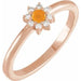 Ladies Natural Citrine Natural Diamond Halo-Style Ring (I1, G-H) — 14K Rose Gold