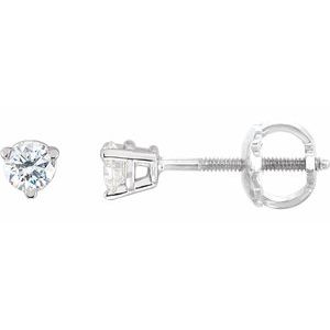 Ladies Natural Diamond Earrings (I1, G-H) — Sterling Silver