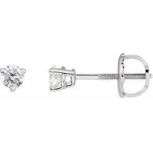 Ladies Natural Diamond Earrings (Si2-Si3, G-H) — Platinum