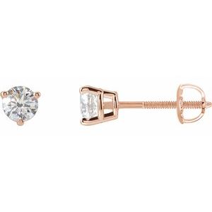 Lab-Grown Diamond Round 3-Prong Stud Earrings