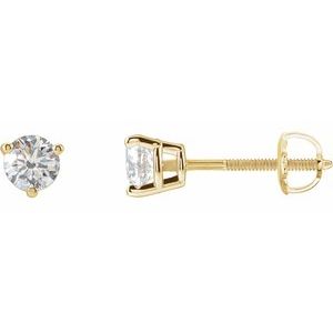 Lab-Grown Diamond Round 3-Prong Stud Earrings