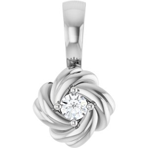 Ladies Natural Diamond Knot Pendant (I1, G-H) — Sterling Silver