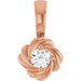 Ladies Natural Diamond Knot Pendant (I1, G-H) — 14K Rose Gold