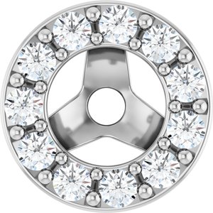 Ladies Natural Diamond Halo-Style Earring Jackets — Platinum