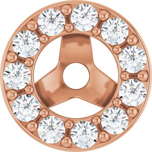 Ladies Natural Diamond Halo-Style Earring Jackets — 14K Rose Gold