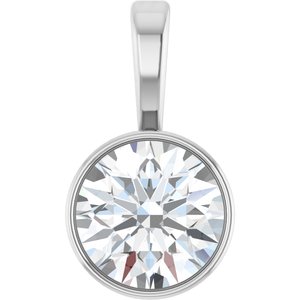 Lab-Grown Diamond Bezel-Set Solitaire Pendant