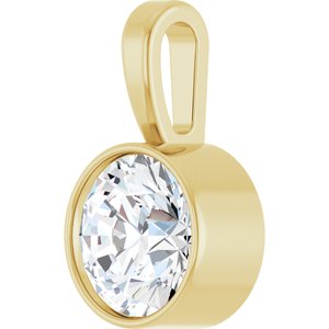 Lab-Grown Diamond Bezel-Set Solitaire Pendant