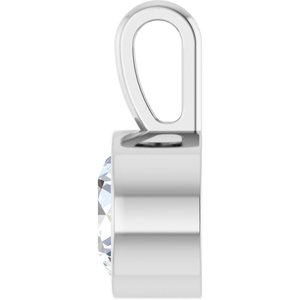 Lab-Grown Diamond Bezel-Set Solitaire Pendant