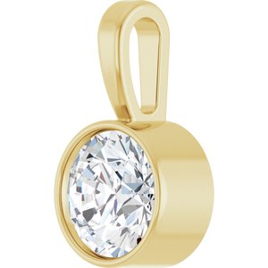 Lab-Grown Diamond Bezel-Set Solitaire Pendant