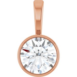 Lab-Grown Diamond Bezel-Set Solitaire Pendant