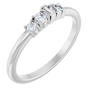 Ladies Natural Diamond Stackable Ring (SI2-SI3, G-H) — Platinum