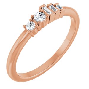 Ladies Natural Diamond Stackable Ring (I1, G-H) — 14K Rose Gold