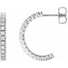 Ladies Natural Diamond 20.5 mm Hoop Earrings (I1, G-H) — 14K White Gold