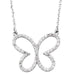 Ladies Natural Diamond Butterfly Necklace (I1, G-H) — 14K White Gold