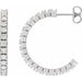 Ladies Natural Diamond 24.7 mm Hoop Earrings (I1, G-H) — 14K White Gold