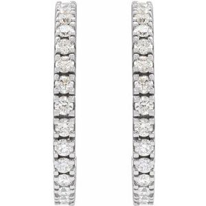 Lab-Grown Diamond Accented Hoop Earrings - Style 797