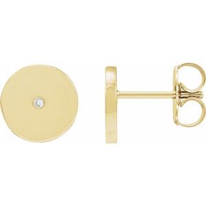 Ladies Natural Diamond New Moon Phase Earring (I1, G-H) — 14K Yellow Gold