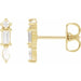 Ladies Natural Diamond Bar Earrings — 14K Yellow Gold