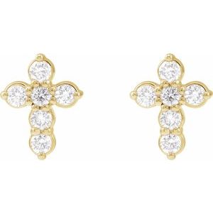 Lab-Grown Diamond Cross Earrings